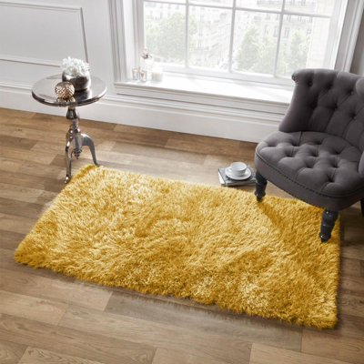 Shaggy Floor Rug Large Plain Soft Sparkle Mat Thick 5cm Pile