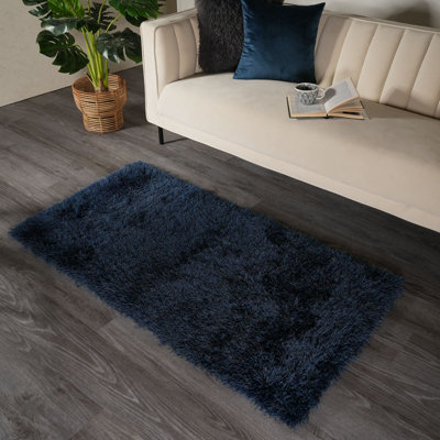 Shaggy Floor Rug Large Plain Soft Sparkle Mat Thick 5cm Pile