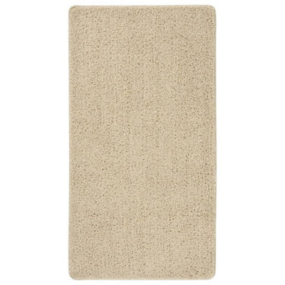 Shaggy Rug Cream 80x150 cm Anti Slip