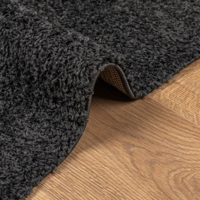 Shaggy Rug PAMPLONA High Pile Modern Anthracite 100x200 cm