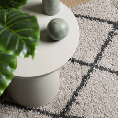 Shaggy Rug PAMPLONA High Pile Modern Beige and Anthracite 300x400 cm - 7