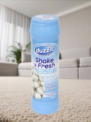 Shake & Fresh Carpet Freshener Powder Fresh Linen Rug Mat Odour Neutraliser 500g