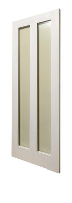 Shaker 2 Panel White Primed Glazed Door 2040 x 826mm - 3