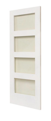 Shaker 4 Panel White Primed Glzd Door 1981 x 686mm