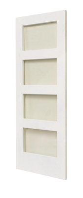 Shaker 4 Panel White Primed Glzd Door 2040 x 826mm - 3