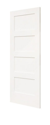 Shaker 4 Panel White Primed Panel Door 1981 x 686mm