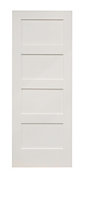 Shaker 4 Panel White Primed Panel Door 2032 x 813mm