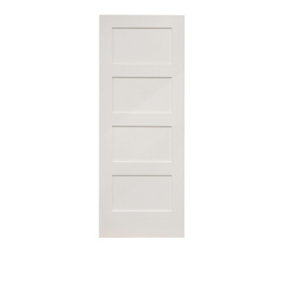 Shaker 4 Panel White Primed Panel Door 2040 x 626mm