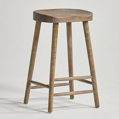 Shaker Bar Stool Natural Elm Seat 66cm Counter Height Elm Frame Farmhouse