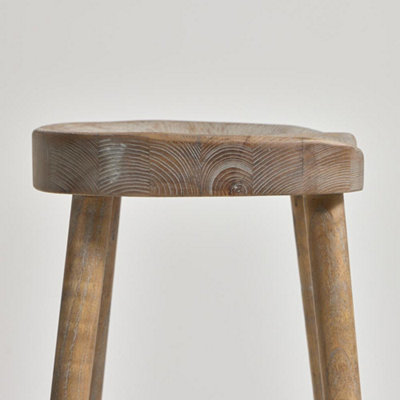 Shaker Bar Stool Natural Elm Seat 66cm Counter Height Elm Frame Farmhouse