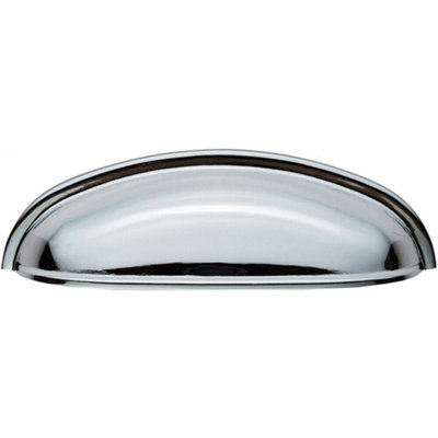 Shaker Cup Pull Handle 124 x 35mm 96mm Fixing Centres Polished Chrome