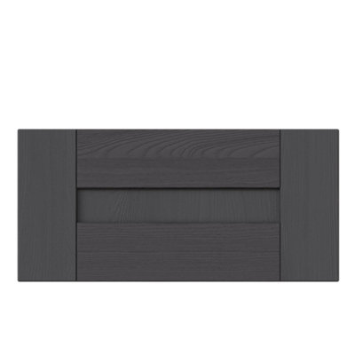 Shaker Kitchen Drawer Front Oak Grain Graphite 5 Piece Foil Wrapped 283X596