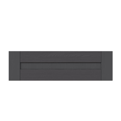 Shaker Kitchen Drawer Front Oak Grain Graphite 5 Piece Foil Wrapped 283X996