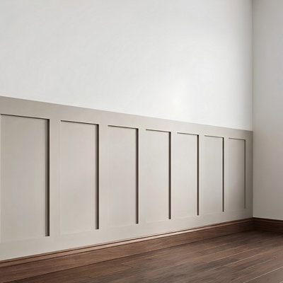 Shaker Wall Panelling Kit, 12 Pack MDF Strips 6x100cm+6x50cm with Panel ...