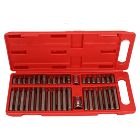 Shallow And Deep 40pc Hex Star Torx and Spline Bit Set 3/8" and 1/2" Drive