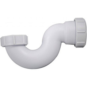 Shallow P Trap 40mm (1.1/2 inch) x 19mm Bath Trap/Shower Trap - 40mm (1.1/2 inch) White, BS EN 274-1:2002 Compliant. FREE DELIVERY