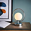 Shalo Chrome with Opal Glass Shade Trendy 1 Light Table Light