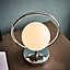Shalo Chrome with Opal Glass Shade Trendy 1 Light Table Light