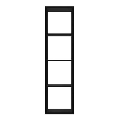 Shanghai Matt Black 4x1 Storage Unit 4 Shelves