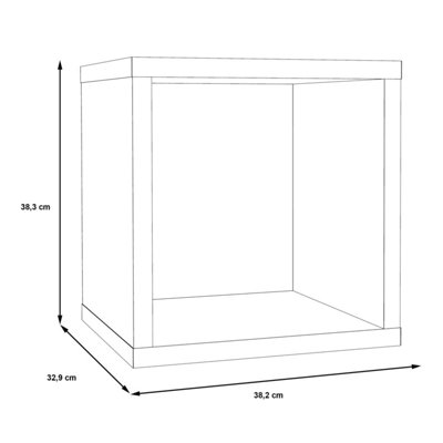 Shanghai Oak-Effect Cube Storage Unit with 1 Shelf, Small Rustic Side Table