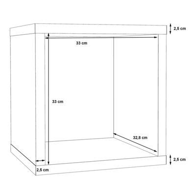 Shanghai Oak-Effect Cube Storage Unit with 1 Shelf, Small Rustic Side Table
