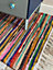 SHANTI Shabby Chic Rag Rug Multicolour Flat Weave Design 60 cm x 210 cm