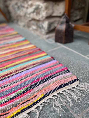 SHANTI Shabby Chic Rag Rug Multicolour Flat Weave Design (SHANTI270X270)