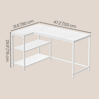 Shaped Corner Desk, Computer Gaming Desk with Storage, Reversible ...