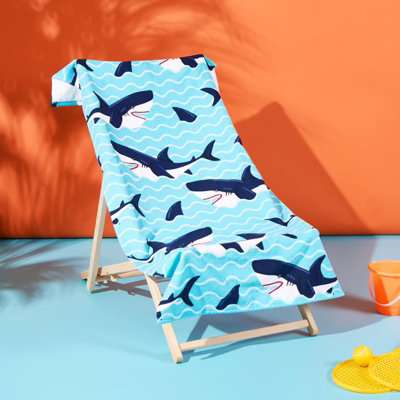Shark Large Towel Bath Quick Dry Summer Travel Microfibre Absorbent Swim Holiday