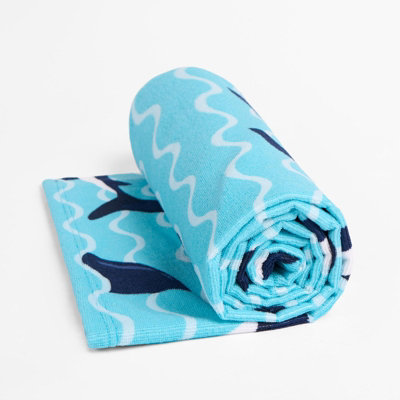 Shark Large Towel Bath Quick Dry Summer Travel Microfibre Absorbent Swim Holiday - 3