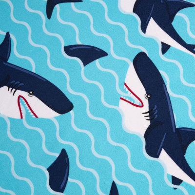Shark Large Towel Bath Quick Dry Summer Travel Microfibre Absorbent Swim Holiday - 6