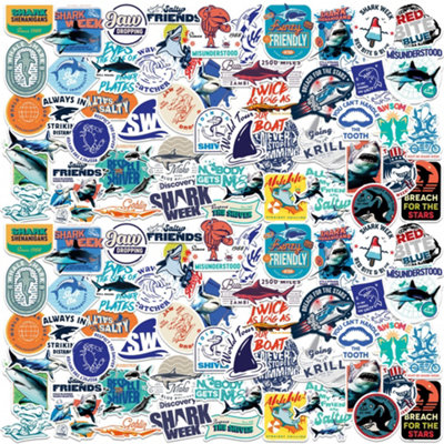 Shark Week Deluxe Stickers (Pack of 100) Multicoloured (One Size)