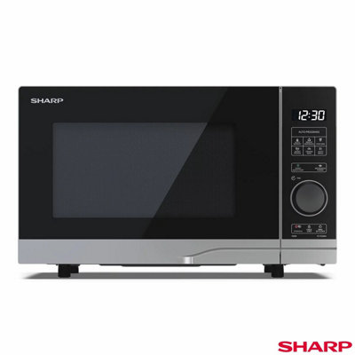 Sharp 20 Litre 700W Solo Digital Microwave, YC-PS204AU-S 10 Power Levels, 8 Auto Programmes, Defrost, ECO Mode & Child Lock