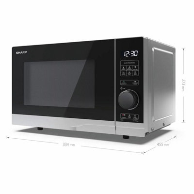 Sharp 20 Litre 700W Solo Digital Microwave, YC-PS204AU-S 10 Power Levels, 8 Auto Programmes, Defrost, ECO Mode & Child Lock