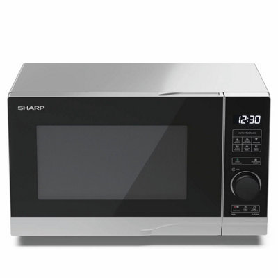 Sharp 20 Litre 700W Solo Digital Microwave, YC-PS204AU-S 10 Power Levels, 8 Auto Programmes, Defrost, ECO Mode & Child Lock