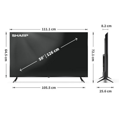 SHARP 50HJ4225KB 50 INCH 4K ULTRA HD ROKU SMART TV WITH FREELY & HT ...