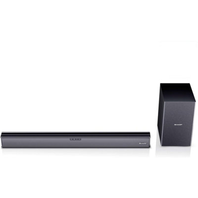 Sharp HT-SBW182 Black 2.1 Slim Soundbar System & Wireless Subwoofer for TV and Device Streaming Includes Free Gift