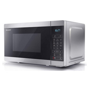 Sharp YC-MG02U-S Silver 20L 800W Microwave with 1000W Grill and Touch Control