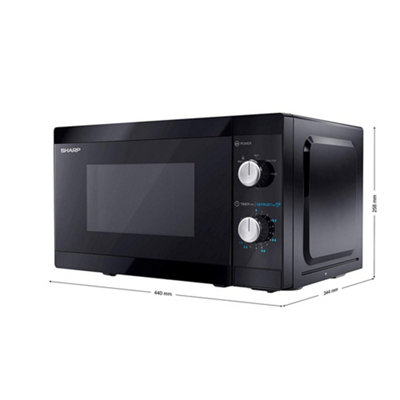 Sharp YC-MS01U-B Black 20 Litre 800W Microwave With Defrost Settings