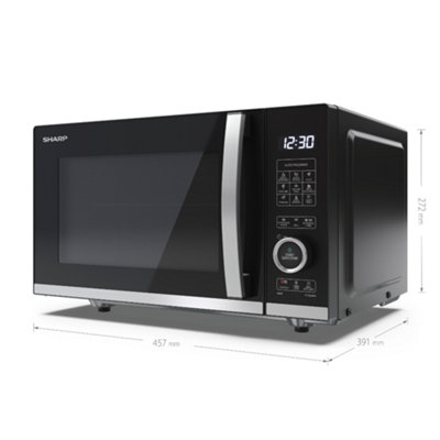 Sharp YC-QG204AU-B 20L 800W Microwave Oven with 1000W Grill Function - Black