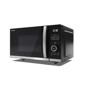Sharp YC-QS254AU-B 25L 900W Flatbed Microwave Oven with ECO Function - Black