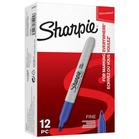 SHARPIE - Fine Bullet Tip Permanent Marker Pens - Pack of 12 (Blue)