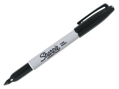 Sharpie - Fine Tip Permanent Marker Black (Pack 2)