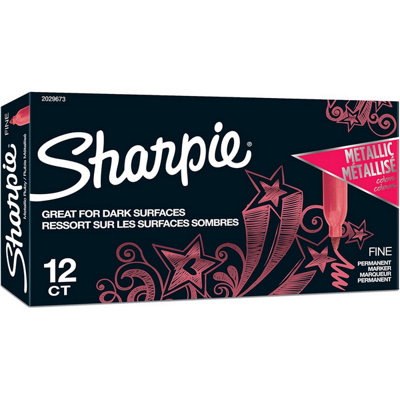 Sharpie Metallic Ruby Red Fine Permanent Marker Quick Dry Fade ...
