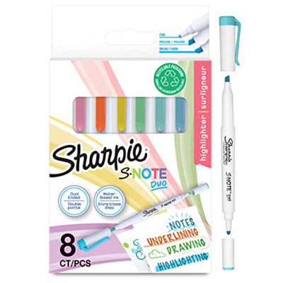 Sharpie S-Note Duo Highlighters Dual Ended Pastel Creative Markers ...