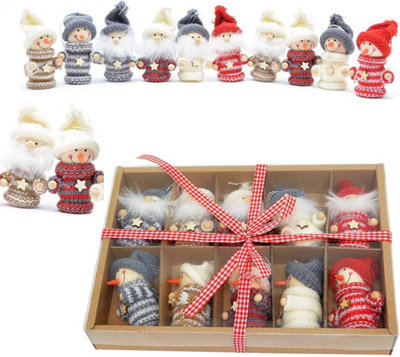 SHATCHI 10 Handmade Christmas Tree Hanging Box Set Xmas Home Decor Novelty Gifts, Multi