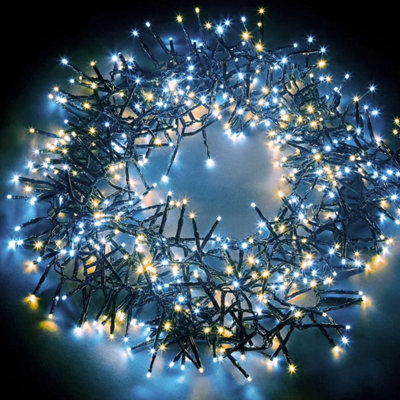 Shatchi 100 LEDs Warm and Cool White Christmas String Lights 10m Lit - Multifunction 8 Light Modes