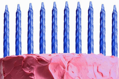 Shatchi 10pcs Blue Candles for Birthday Anniversary Party Cake Topper Decoration