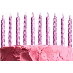 Shatchi 10pcs Light Pink Candles for Birthday Anniversary Party Cake Topper Decoration