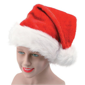 Shatchi 12 Christmas Santa Hat with Glitter Lady Miss Santa Fancy Dress Costume Accessories Stocking Filler Decorations